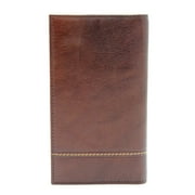 Wrangler Leather Checkbook Wallet - Brown
