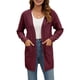 thumbnail image 1 of Suéter Informal de Color Liso para Mujer, Cárdigan Oversize de Punto Suave para Mujer Rojo Vino XL, 1 of 8