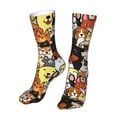 thumbnail image 6 of Goofa Cats & Dogs Group for 16in Socks, Funny Novelty Crazy Design Cotton Socks Sports Socks Knee High Socks For Men, Women,1Pairs - Gift For Working Friends, 6 of 7