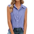 thumbnail image 2 of Womens Tank Tops JIANLAI Summer Eyelet Cotton Button Down Tank Tops Casual Ruffle Flowy Blouse Vest (S-5XL) Purple, 2 of 6