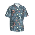 thumbnail image 2 of Balery Dachshund Dog Puppy Print Men's Hawaiian Shirts Short Sleeve Beach Shirt Relaxed Fit Vacation Button Down Shirts-, 2 of 9