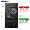 thumbnail image 5 of AIGAMEPC Gaming PC Desktop Computer,AMD R3 3200G, 16GB DDR4,512GB M.2 SSD, BX3 550W 80PLUS Bronze PSU, WiFi 5, RGB Fan x5, Windows 11 Home, Black, 5 of 8