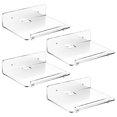 thumbnail image 1 of 4PCS Acrylic Floating Wall Shelves Clear Hanging Bookshelf for Kids, 1 of 5