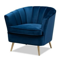 Bowery Hill Contemporary Navy Blue Velvet Accent Chair