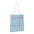 thumbnail image 2 of YFYANG Reusable Cotton Canvas Tote Shopping Bag, Blue Wavy Lines Washable Portable Grocery Bag for Daily Travel, 2 of 8