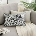 thumbnail image 4 of Dahlia Pillow Covers 12x20 Inch Set of 2 Summer Rust Geometric Flower Outdoor Decorative Throw Pillows Farmhouse Rust Black Pillow Case Linen Square Cushion Cover for Home Sofa Living Room, 4 of 6