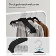 thumbnail image 3 of SONGMICS Perchas para Pantalones, 30 Perchas de Terciopelo, 42.5 cm de Largo, con Clips Ajustables, Antideslizantes, Negro MCRF12B30, 3 of 7