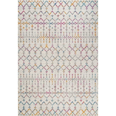 Photo 1 of 2'x8' Runner Loomed Trellis Runner White - JONATHAN Y