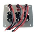 thumbnail image 2 of 3 Rows Safety Cover Toggle Switch with Red Indicator Light Aluminum Plate 12V 20Amp, 2 of 3
