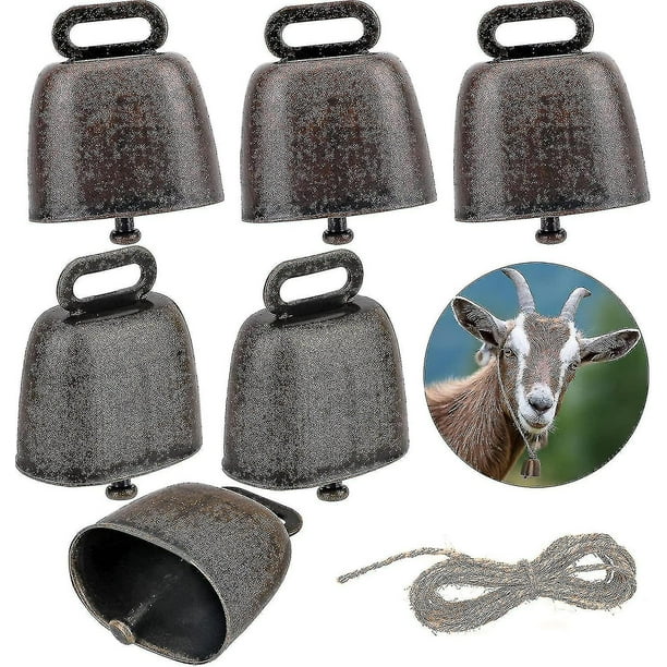 Campana de vaca de 6 piezas, campanas de vaca de oveja, campanas de pasto, campanas de cobre, campana de bronce para ganado, para accesorios antirrobo de granja de animales de cabr