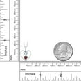 thumbnail image 3 of Gem Stone King 925 Sterling Silver Sky Blue Aquamarine Red Garnet and White Topaz Pendant Necklace for Women (0.76 Cttw, Gemstone March Birthstone, Heart 5MM and 4MM, with 18 inch Silver Chain), 3 of 3