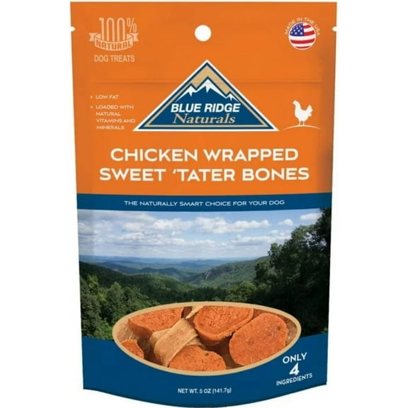 Blue Ridge Naturals Chicken Wrapped Sweet Tater Bones [New Dog Supplies, Dog Natural Treats, Dog Meat and Jerky Treats, Blue Ridge Naturals, Dog Supplies] 5 oz