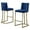 Navy Blue, variant on Velvet Counter Height Chairs in Navy Blue Velvet and Gold Chrome (Set of 2)