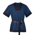 thumbnail image 6 of Tunic Viking, Viking Tunic Short, Sleeve Medieval Shirt, Belt Roman Knight, Viking Tunic Short Sleeve Medieval Shirt With Belt Roman Knight Costume Top for Movie Night, Blue XL, 6 of 6