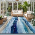 thumbnail image 2 of Large Area Rugs 5'x8', Navy Blue Coastal Beach Carpet Runner Indoor Outdoor Rugs Home Decor Aesthetic, Summer Nautical Abstract Ombre Art Non Slip Mats Washable Accent Rug for Living Room Bedroom, 2 of 8