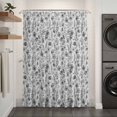 thumbnail image 2 of Black Wildflowers Shower Curtain - Water Repellent Fabric Shower Curtains Washable, Chic Floral Classic Botanical Decorative Polyester Cloth Bathroom Curtains Modern Bath Decor 72"x72", 2 of 8