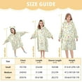 thumbnail image 3 of Dailycode Wearable Blanket Hoodie Oversized Sherpa Flannel Blankets with Pocket for 3-14 Year Old Watercolor Wildflower, 3 of 7