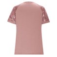 thumbnail image 5 of New Summer Arrivals Olyvenn Womens 2025 Cold Shoulder Tops Trendy Party Blouses Loose Fit Plus Size Shirts Sparkly Tunic Summer Night Out Tees Pink XL, 5 of 8