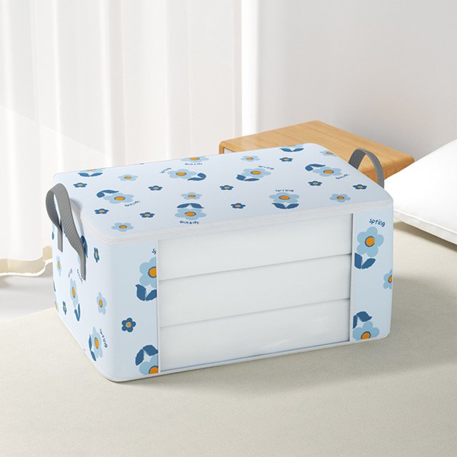 Ganfancp Sac de Rangement pour Vêtements Grande Capacité avec Poignée Renforcée Tissu Épais pour Couettes, Couvertures, Literie, Pliable avec Fermeture Éclair Robuste, Fenêtre Transparente, 7 Offres du Jour Liquidation