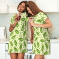 thumbnail image 4 of Vsdgher Motif Pois Verts Chemise de Nuit à Manches Courtes Col Rond Mignonne Robe de Nuit Confortable, 4 of 6