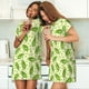 thumbnail image 4 of Fotbe Green Peas Bata de Dormir para Mujer con Estampado, Camisón de Algodón de Manga Corta, Ropa de Dormir Casual, 4 of 6