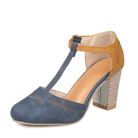 

Fashion Low Chunky Heel Sandals Women s Mary Janes Pumps Halloween Costumes Chunky Heels Dress Shoes
