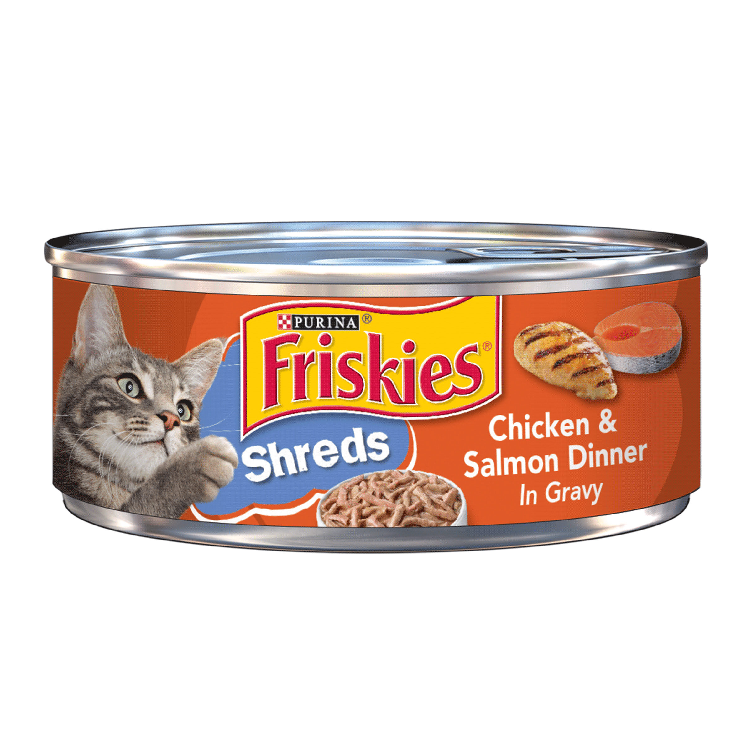Friskies Gravy Wet Cat Food, Shreds Chicken & Salmon Dinner in Gravy