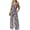Purple, variant on Women's Casual Loose Overalls Jumpsuits One Piece Sleeveless Printed Wide Leg Long Pant Rompers With Pockets