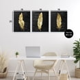 thumbnail image 3 of Black & Gold Feathers 3 Piece Canvas Wall Art Set, design by Kim Allen, 3 of 7