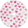 thumbnail image 1 of FMSHPON Valentines Day Valentine's Day Hearts Plaid Tartan Flowers Xmas Christmas Tree Skirt Stand Mat for Holiday Party Decoration Indoor Outdoor 48 inches, 1 of 6
