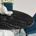 thumbnail image 6 of Modway Lippa 60" Oval Artificial Marble Dining Table in White Black, 6 of 6