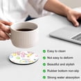 thumbnail image 3 of Happy Easter Coasters Set of 6, Absorbent Coasters for Drinks, Spring Colorful Eggs Butterfly Grey Plaid Coaster for Desk Coffee Table Protection, Home Decor House Warming Gifts 4", 3 of 8