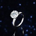 thumbnail image 5 of Anillo clásico de plata s925 con cuatro garras, anillo de diamantes Mosan de 5 quilates, anillo de diamantes de doble fila para mujer, anillo de bodas con forma de huevo de paloma, 5 of 5