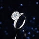 thumbnail image 2 of Anillo clásico de plata s925 con cuatro garras, anillo de diamantes Mosan de 5 quilates, anillo de diamantes de doble fila para mujer, anillo de bodas con forma de huevo de paloma, 2 of 5
