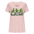 thumbnail image 4 of lcziwo Irish Shirts for Women Summer Short Sleeve T Shirt Cute Wine Glass Graphic Tees Loose Fit U Neck Blouses St. Patrick's Day Vacation Tops Pink L, 4 of 5