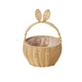 thumbnail image 3 of Kbndieu Imitation Rattan Easter Basket with Handles, Bunny Easter Baskets with Cute Rabbit Ears, Easter Egg Hunt Bucket for Picnic Wedding Easter Decorations Gifts, 3 of 6