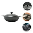 thumbnail image 3 of UPGRATOR 1 Pc Cast Iron Skillet With Lid For Even Heating In Home Kitchenware, 3 of 8