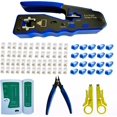 TRAHOORj45 Crimp Tool Kit Pass Through and Standard Cat6 Cat6A Cat5