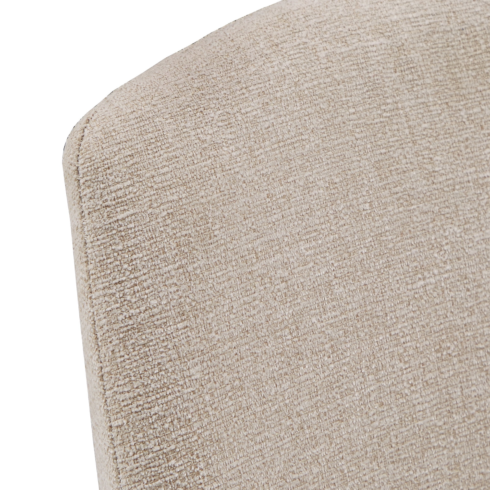 Weston Home Aurthur Upholstered Dining Chairs, Set of 2, Beige Chenille Fabric, Black Legs