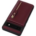 thumbnail image 6 of for Google Pixel 7a Case with Card Holder for Women,Pixel 7a Phone Case Wallet with Strap Credit Card Slots Crossbody with Kickstand Zipper Shockproof Case for Pixel 7a - Red Wine, 6 of 12