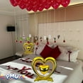 thumbnail image 4 of PMU Valentine's Day Heart Shaped Standing Open Heart Mylar Balloon18 Inch, Gold Pkg/1, 4 of 6