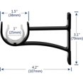 thumbnail image 2 of 2 Pack Heavy Duty Metal Curtain Rod Brackets - For 25-30mm Curtain Rod - Black, 2 of 4