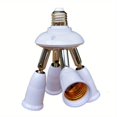 thumbnail image 1 of 1pc 4 In 1 E27/E26 Light Socket Splitter Adapter, Standard LED Bulbs Converter, Medium Socket 4 Way With 360 Degrees Adjustable 180 Degree Bending, 1 of 4