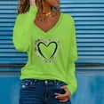 thumbnail image 2 of Pompotops Chandail T-Shirt pour Femme à Col en V Décontracté à Manches Longues avec Imprimé et Coutures « Love Sweater », 2 of 4