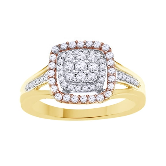 AFFY White Natural Diamond Fashion Ring In 10k Yellow Gold (0.375 Cttw)