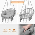 thumbnail image 6 of Hammock Chair, Macrame Hanging Swing Chairs with Cushion and Hardware Kit,Adult Boho Swings for Outside,Patio,Balcony,Bedroom (Light Grey), 6 of 17