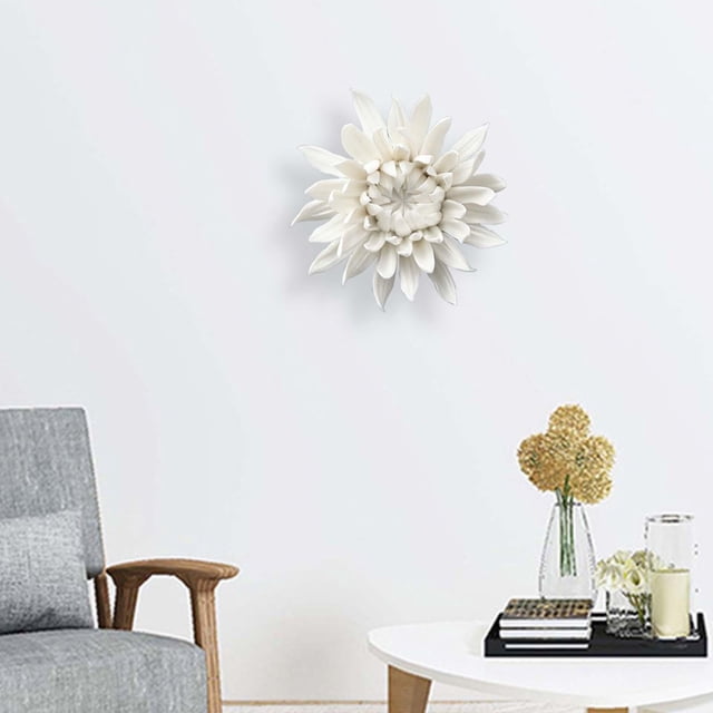 Decoración de pared de flores de cerámica, arte de pared de flores artificiales en 3D para sala de , hogar, , dormitorio, cocina, casa de Margarita 85 cm Fernando Escultura de cerámica