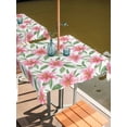 thumbnail image 2 of Outdoor Tablecloth with Umbrella Hole for Patio/Picnic/Party/Camping, Flowers Waterproof Table Cloth Square Cover Washable, Pink Spring Floral Elegant Pastoral Botanical (60"x 60"), 2 of 8