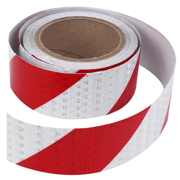 10m x 5cm Safety Warning Tape Reflective Tape Self adhesive Tape Reflective Strip Traffic Reflective Stickers Color: red   white