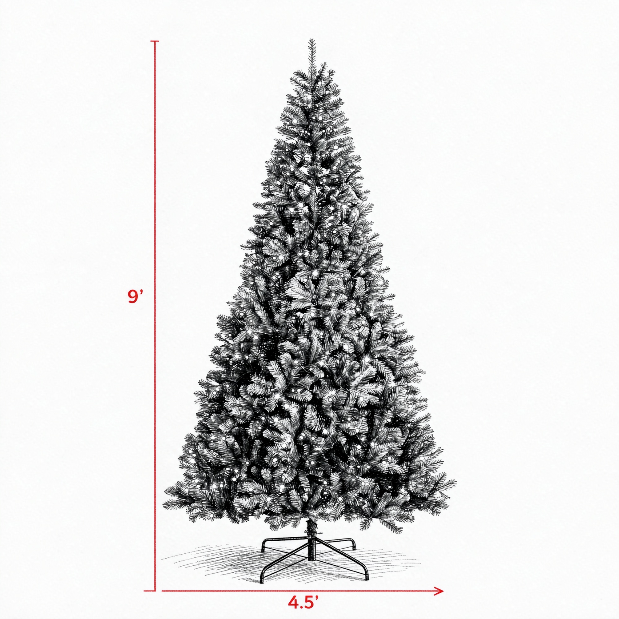 9 ft Pre-Lit Christmas Tree with RGB Dynamic LED Lights, Remote Control, 650 Lights, 2712 Branch Tips, Hinged Sections, Indoor Holiday Decoration